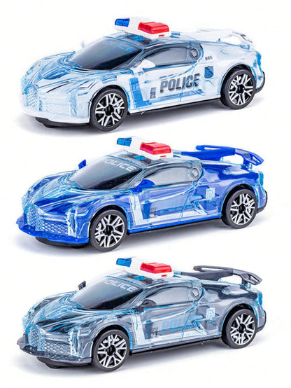 1pc Children's Electric Light & Sound Car Toy, Rotatable Battery Powered Toy Vehicle, Suitable For Boys & Girls, Birthday Gift, Blue/Black/White