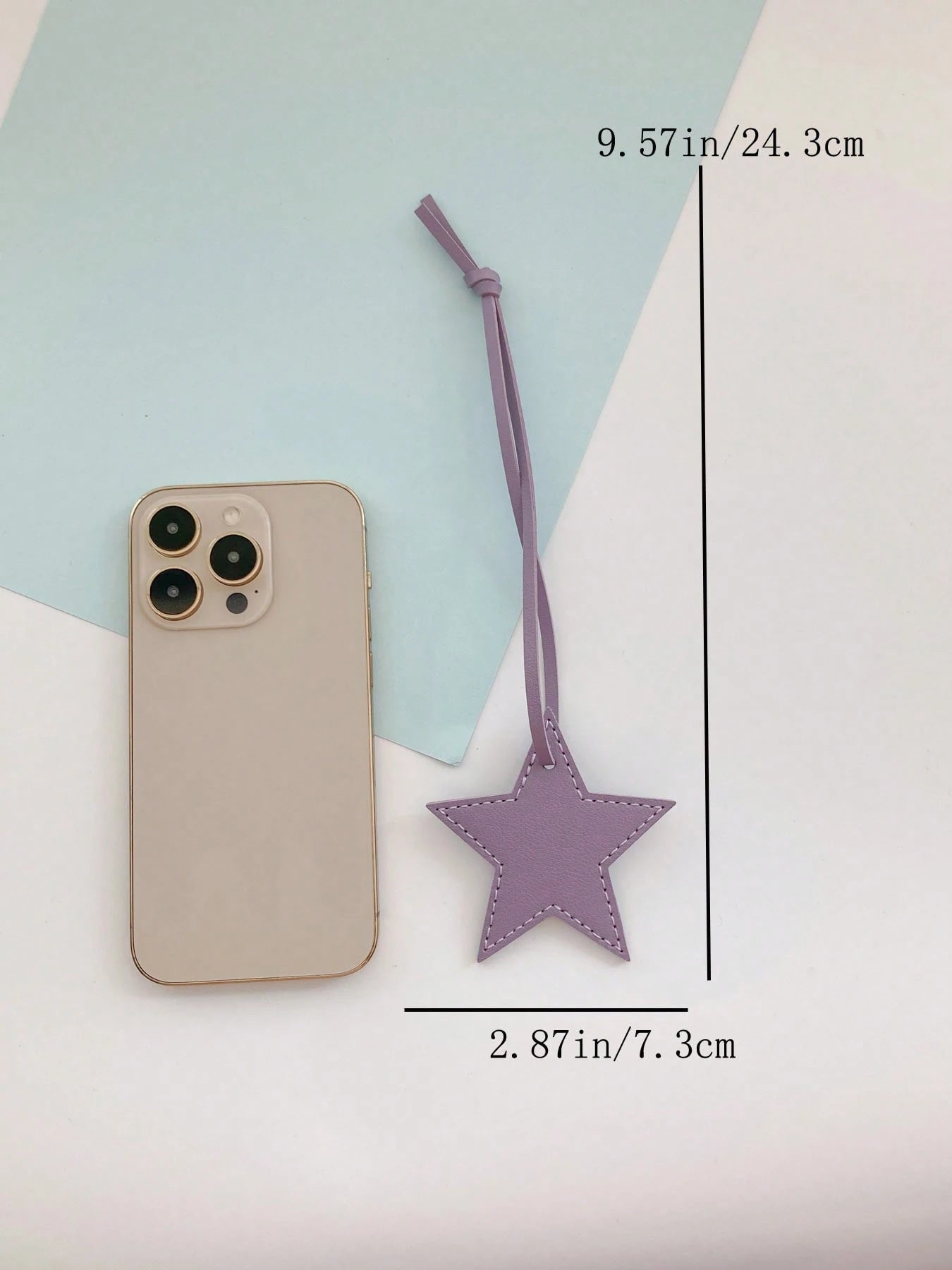 1pc Christmas Pentagram Pendant, PU Unisex Star Bag Charm, Star Hanging Decoration, Gift Keychain, Leather Strap