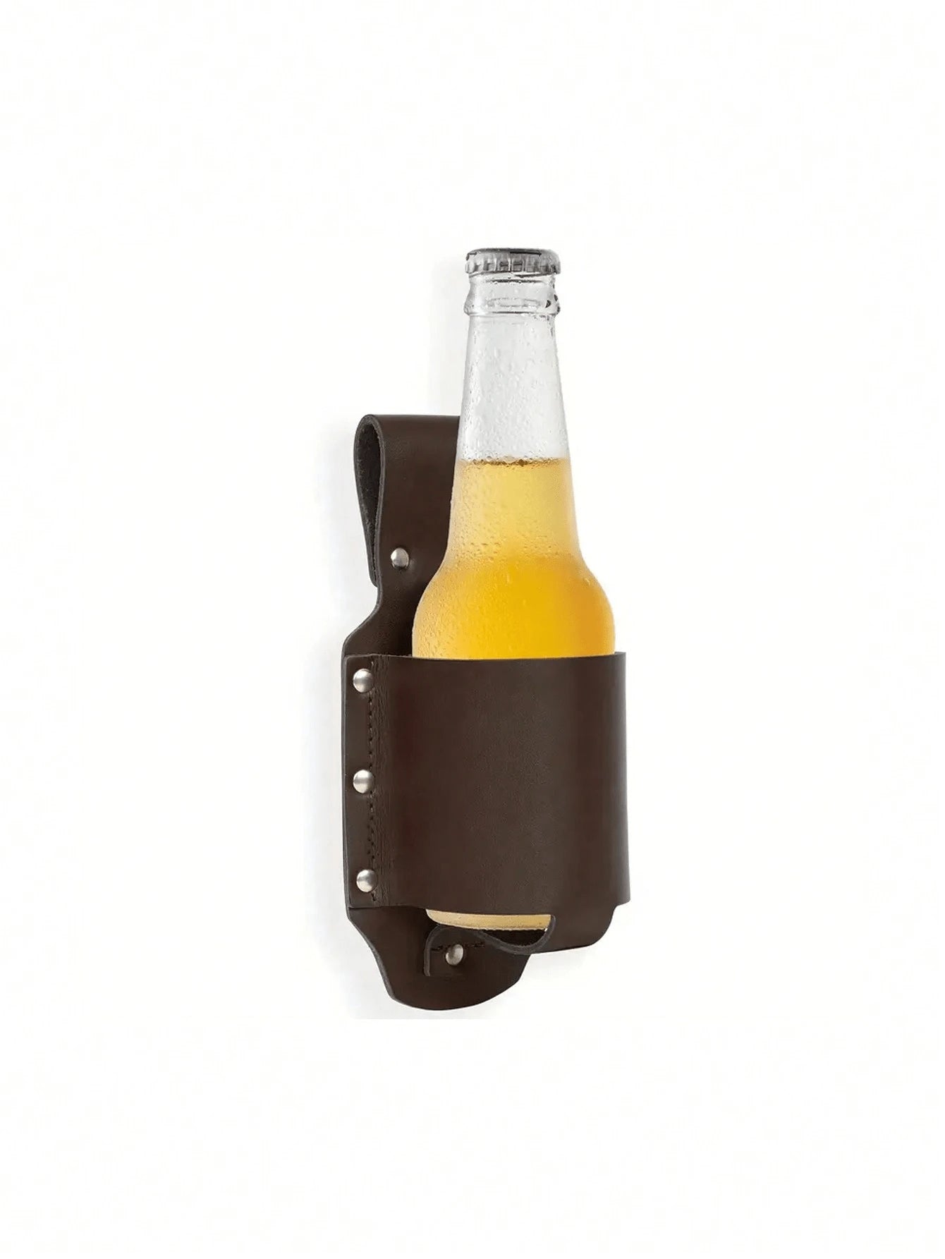 1pc Classic PU Leather Water Bottle Holder/Rack, Waist Pack, Beer Bottle Sleeve, Suitable For Travel, Outdoor Activities And Backyard, Creative Portable Hiking Waist Bag/Shoulder Bag, Travel Essential