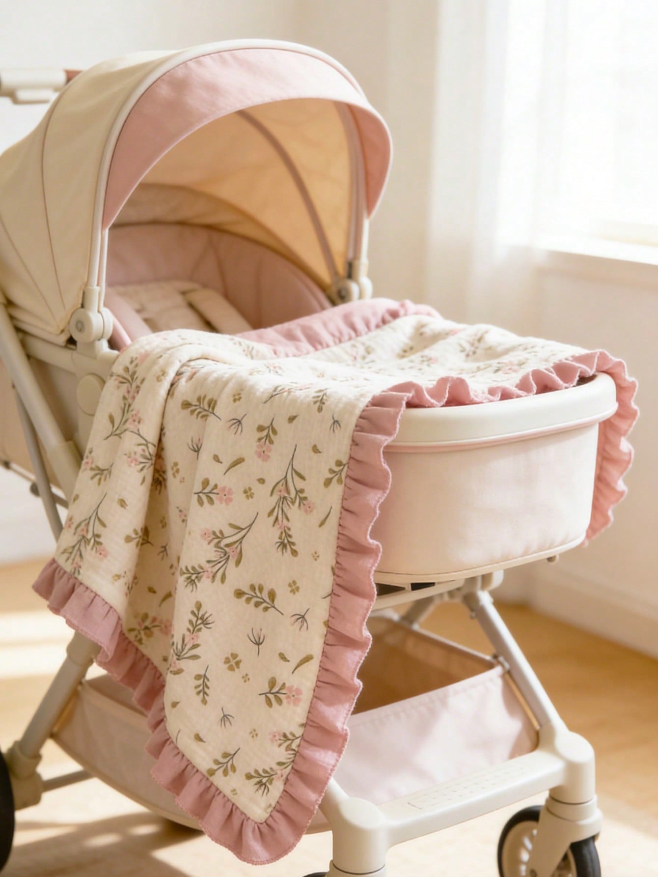 1pc Cotton Muslin Baby Swaddle Blanket, Stroller Wind Cover Blanket, Maternity Hospital Swaddle Wrap, Lightweight Infant Swaddle Wrap (Unisex), Swaddle Blanket, Baby Swaddle Wrap, Unisex Newborn Musli