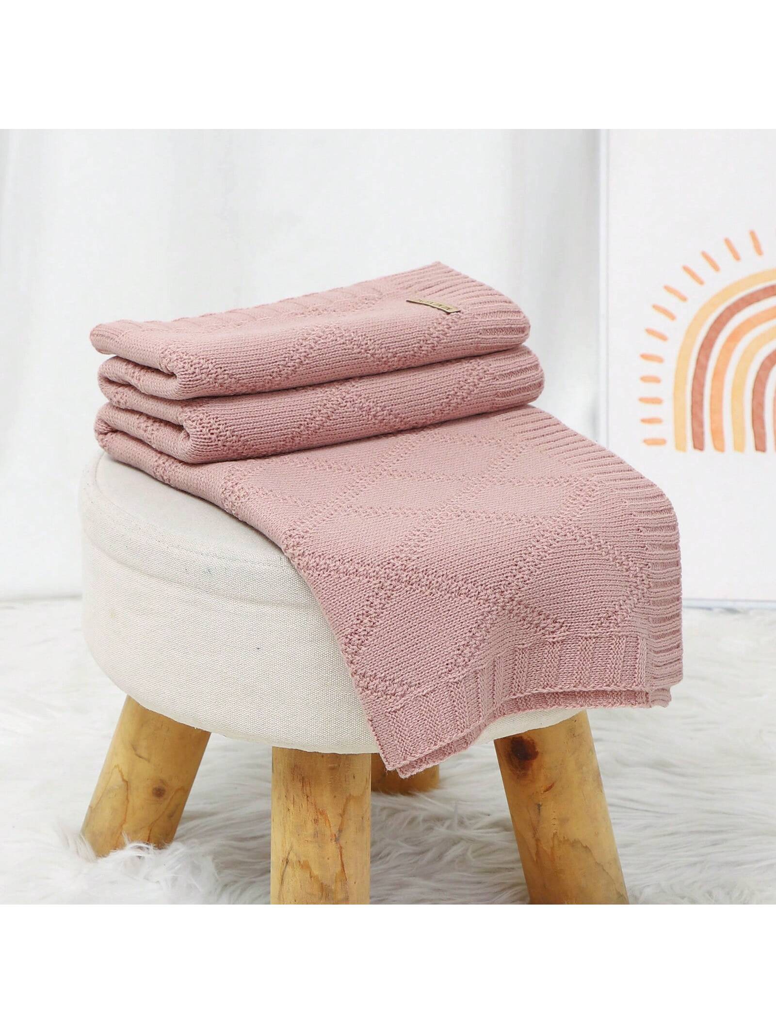 1pc Cozy And Simple Knitted Baby Blanket, Suitable For All Seasons Love Valentine