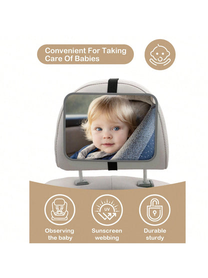 1pc Crash-Tested And Certified Shatterproof Baby Car Rearview Mirror, Suitable For Rear-Facing Car Seats, Wide And Clear View
