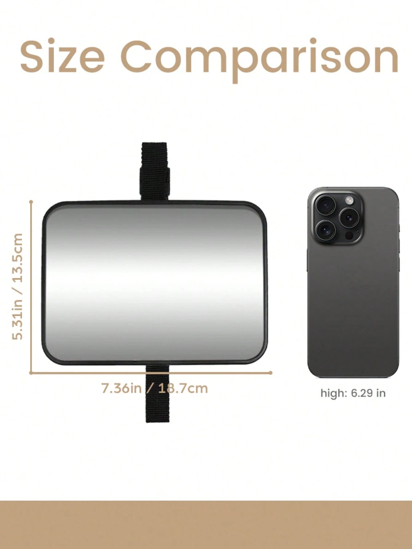 1pc Crash-Tested And Certified Shatterproof Baby Car Rearview Mirror, Suitable For Rear-Facing Car Seats, Wide And Clear View