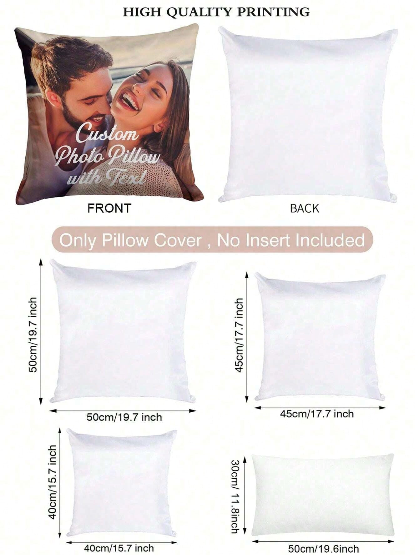 1pc Customizable Name And Text Printed Soft Pillowcase, Personalized Text Background Color Decorative Throw Pillow Cover, Suitable For Christmas, Valentine's Day, Father's Day, Mother's Day, Wedding
