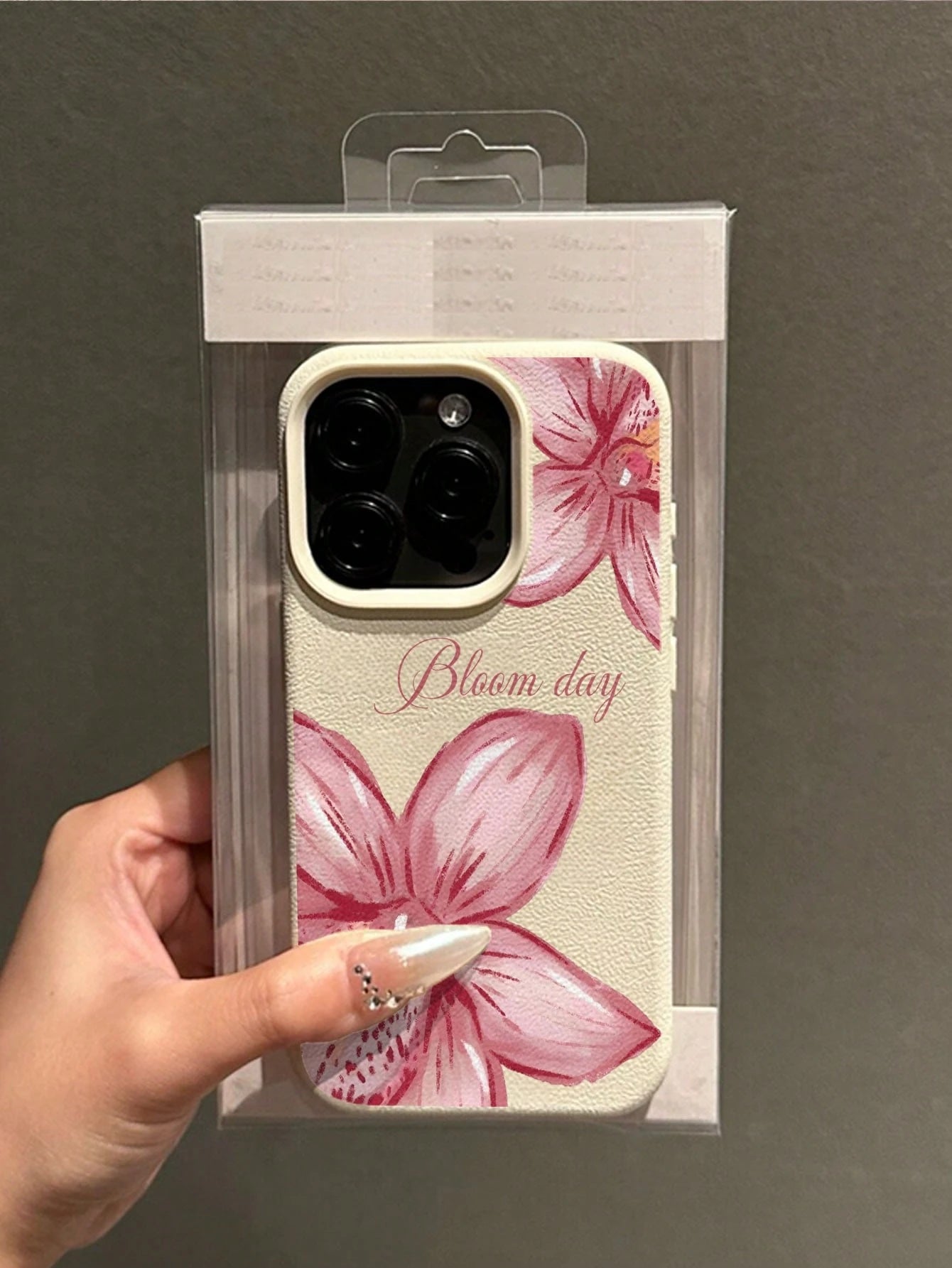 1pc Customizable Name Phone Case With Gradient Pink White Orchid Floral Design, Compatible With 15 Pro Max/16E/14 Plus/13/12/11, Fresh Sweet Romantic Floral Theme, Personalized Gift Phone Cover For Fl