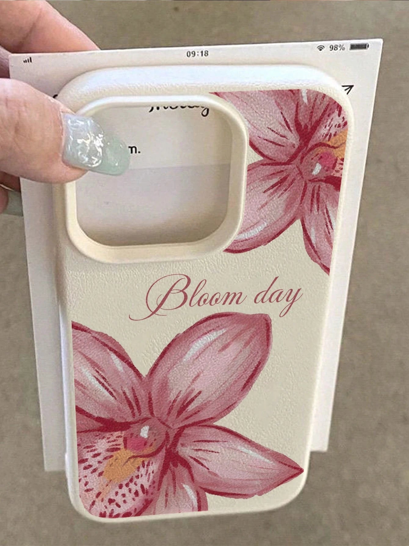 1pc Customizable Name Phone Case With Gradient Pink White Orchid Floral Design, Compatible With 15 Pro Max/16E/14 Plus/13/12/11, Fresh Sweet Romantic Floral Theme, Personalized Gift Phone Cover For Fl