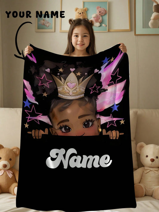 1pc Customizable Text Blanket, Commemorative Blanket. Suitable As Girl, Boy, Adult, Valentine's Day, Lightweight, Baby Blanket, Personalized Fleece Blanket, Personalized Photo Blanket, Personalized Th