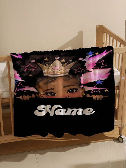 1pc Customizable Text Blanket, Commemorative Blanket. Suitable As Girl, Boy, Adult, Valentine's Day, Lightweight, Baby Blanket, Personalized Fleece Blanket, Personalized Photo Blanket, Personalized Th