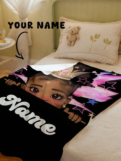 1pc Customizable Text Blanket, Commemorative Blanket. Suitable As Girl, Boy, Adult, Valentine's Day, Lightweight, Baby Blanket, Personalized Fleece Blanket, Personalized Photo Blanket, Personalized Th