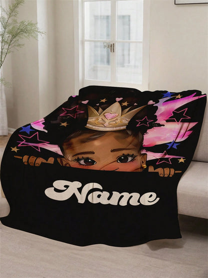 1pc Customizable Text Blanket, Commemorative Blanket. Suitable As Girl, Boy, Adult, Valentine's Day, Lightweight, Baby Blanket, Personalized Fleece Blanket, Personalized Photo Blanket, Personalized Th