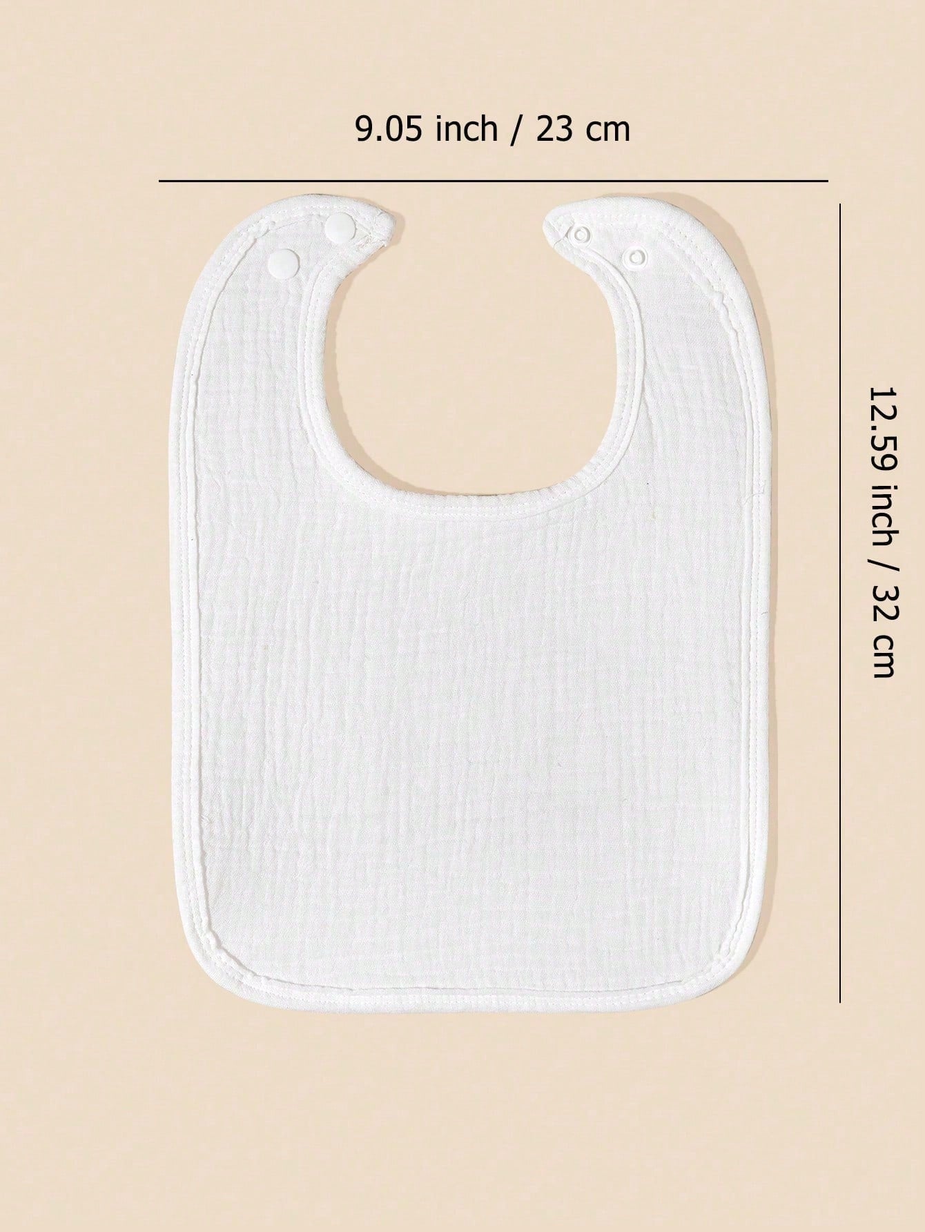 1pc Customizable Text Design Baby Bibs, Soft Absorbent Breathable Pure Cotton Plain, Suitable For Boys And Girls, All Seasons
