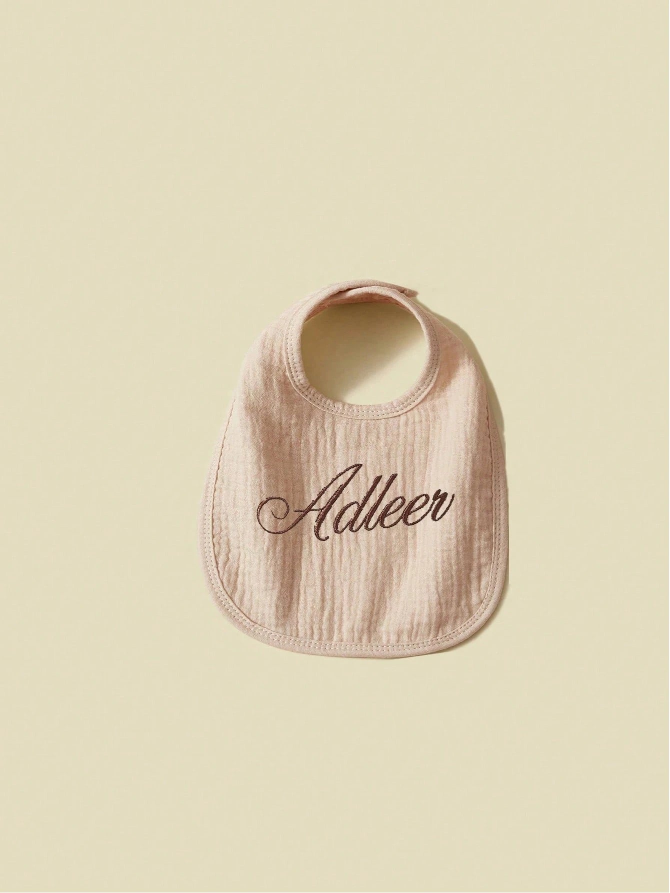 1pc Customizable Text Design Baby Bibs, Soft Absorbent Breathable Pure Cotton Plain, Suitable For Boys And Girls, All Seasons
