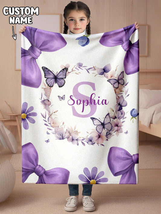 1pc Customized Blanket, Text Blanket, DIY Blanket, Pattern Blanket, Memorial Blanket. Tapestry, Photo Portrait Blanket Design, Suitable For Girls, Boys, Adults, Valentine's Day, Lightweight, Baby Blan