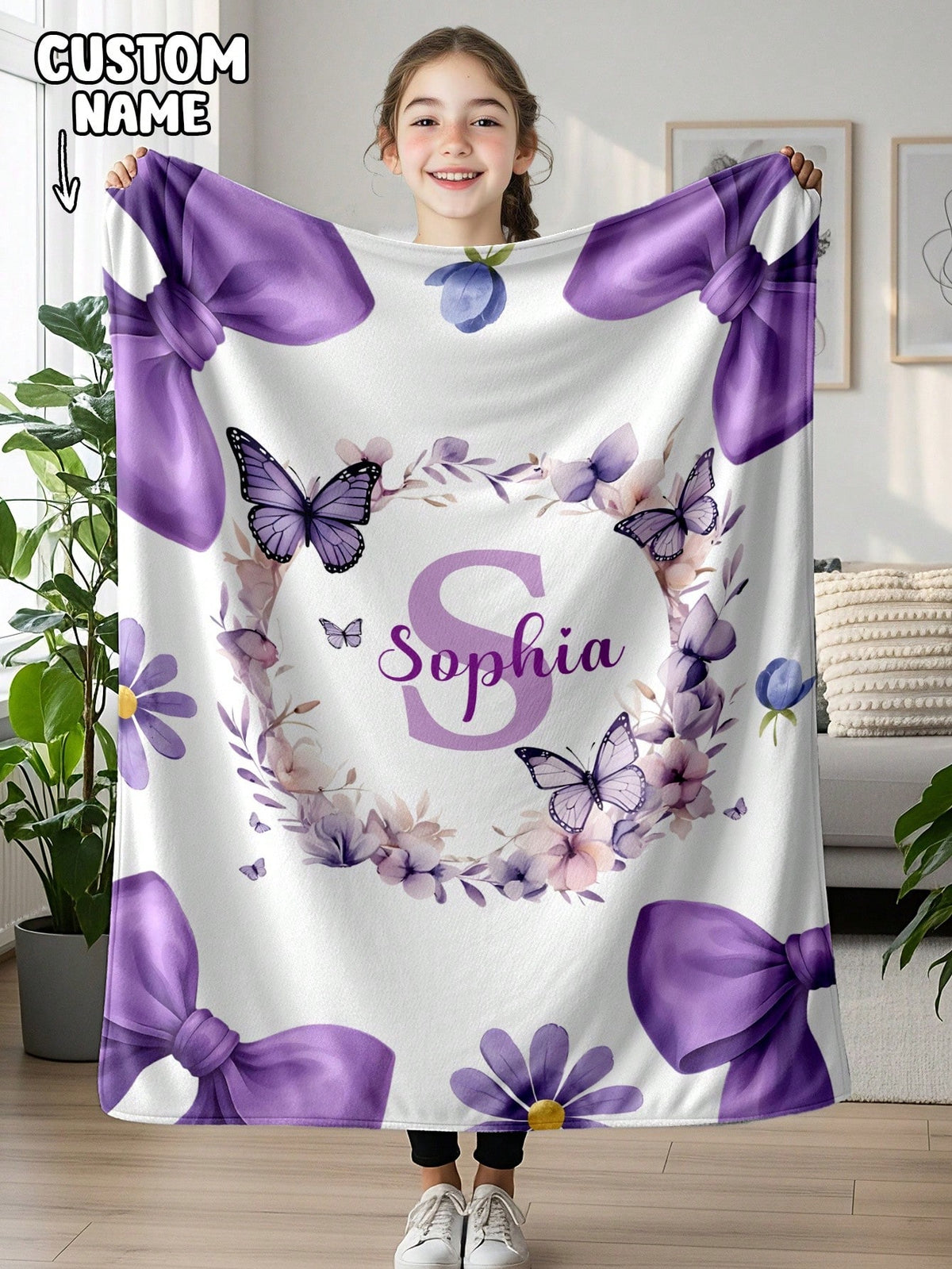 1pc Customized Blanket, Text Blanket, DIY Blanket, Pattern Blanket, Memorial Blanket. Tapestry, Photo Portrait Blanket Design, Suitable For Girls, Boys, Adults, Valentine's Day, Lightweight, Baby Blan