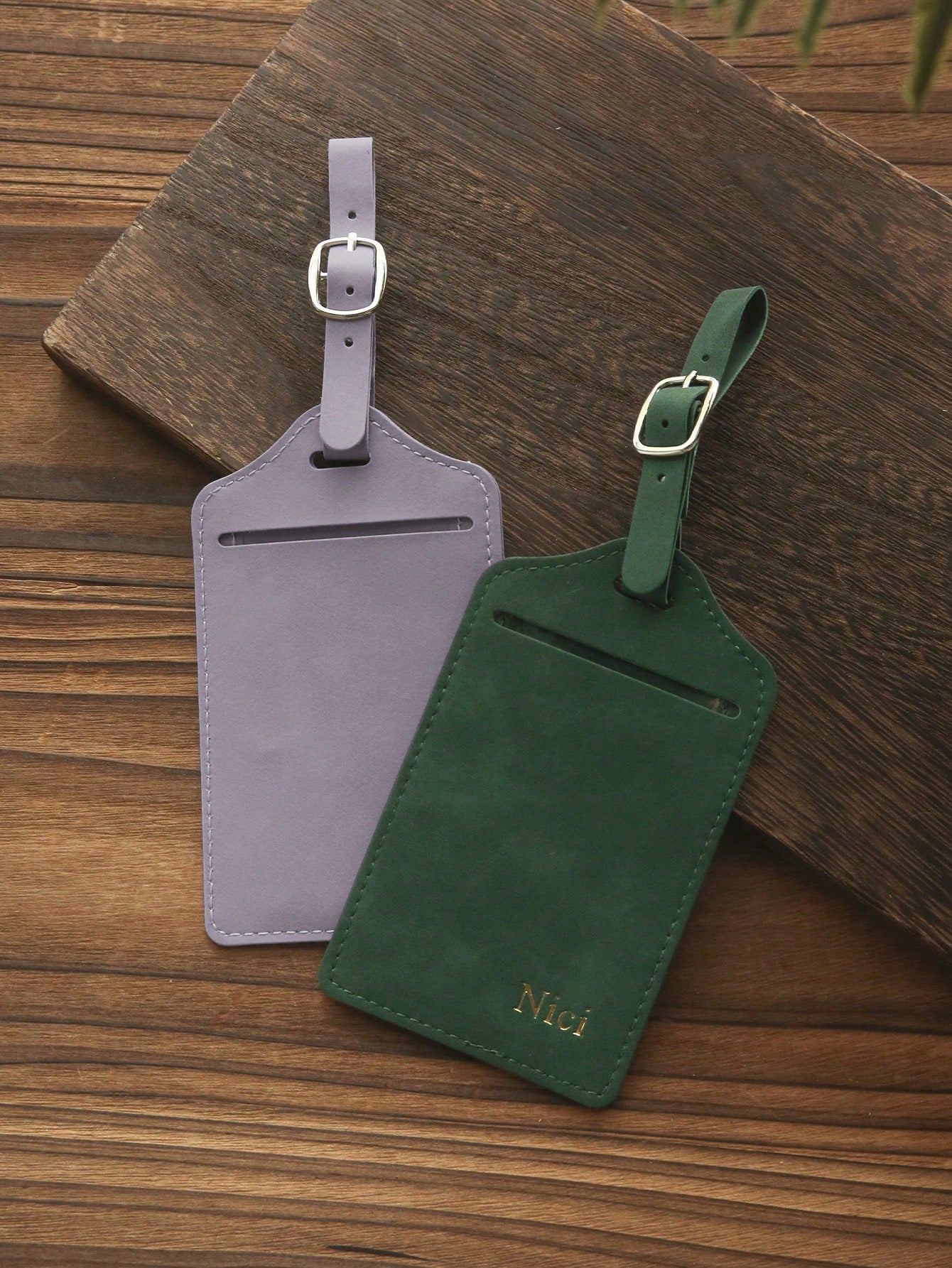 1pc Customized Embossed Name Luggage Tag, Suitable For Suitcase, Customized Gold Letter Combination Textured Suede Luggage Tag With Privacy Name Card, Personalized Travel Bag Backpack Label, Wedding P