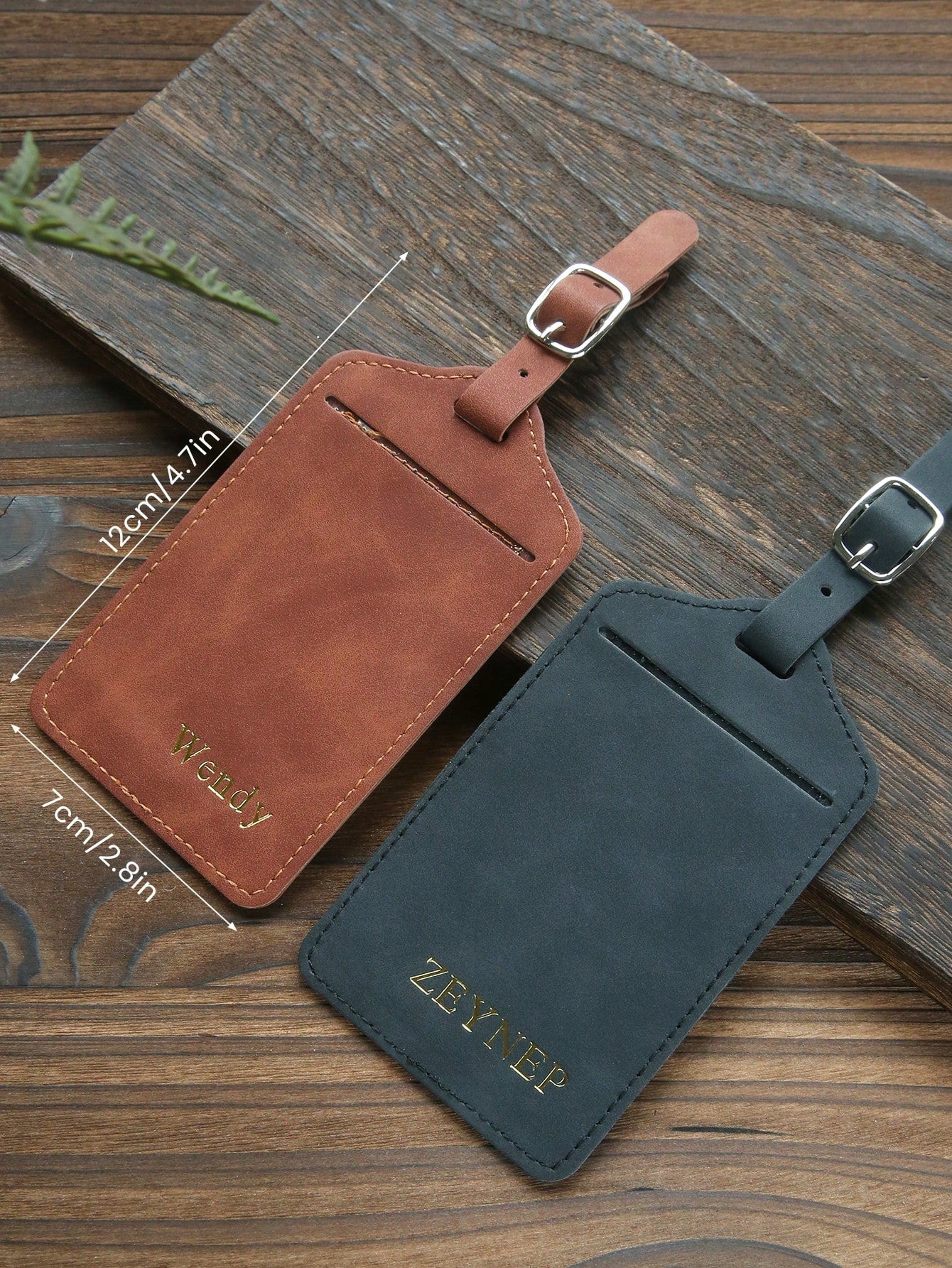 1pc Customized Embossed Name Luggage Tag, Suitable For Suitcase, Customized Gold Letter Combination Textured Suede Luggage Tag With Privacy Name Card, Personalized Travel Bag Backpack Label, Wedding P