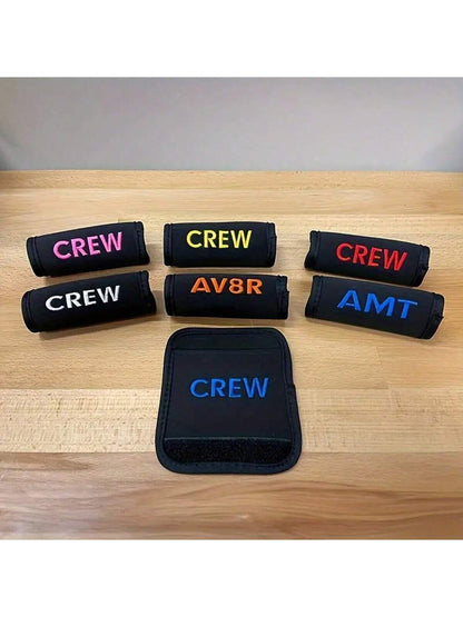 1pc Customized Embroidered Name Luggage Handle, Handmade Embroidered Luggage Handle, Personalized Creative Handmade Embroidered Letter Luggage Handle, Portable, Multi-Functional, Versatile, Large Capa