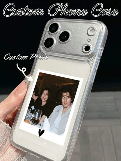 1pc Customized Heart-Shaped Phone Case, DIY Design Transparent Anti-Scratch Lens Protective Phone Case, Suitable For IPhone 11/12/13/14/15/16/16 Pro/16 Plus/16 Pro Max/17 Pro Max/17 Air, Gift For Vale