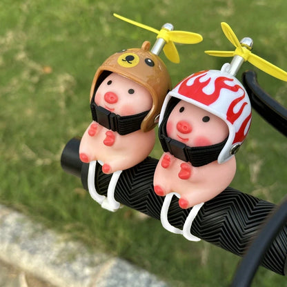 1pc Cute Pig Head Motorcycle/Bicycle Handlebar Decoration, Creative Personalized Gift, Fashionable Helmet Pig, Motorcycle Accessory