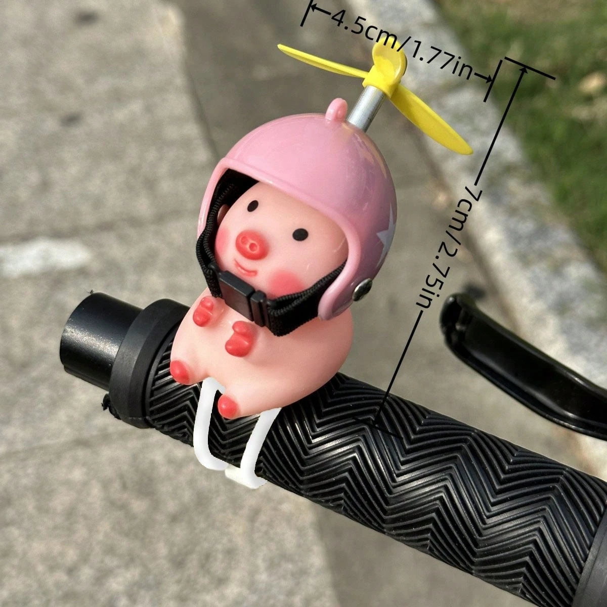 1pc Cute Pig Head Motorcycle/Bicycle Handlebar Decoration, Creative Personalized Gift, Fashionable Helmet Pig, Motorcycle Accessory