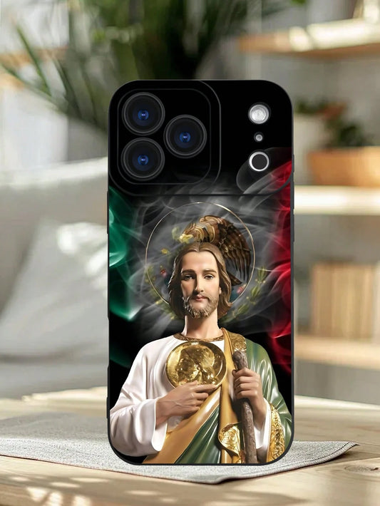 1PC Cute Religious Saint Pattern Phone Case Simple Sacred Design Unique Faith Style Fashion Art Look Suitable For Users Who Love Spiritual And Religious Themes Couple Gift Hot Selling Item Compatible