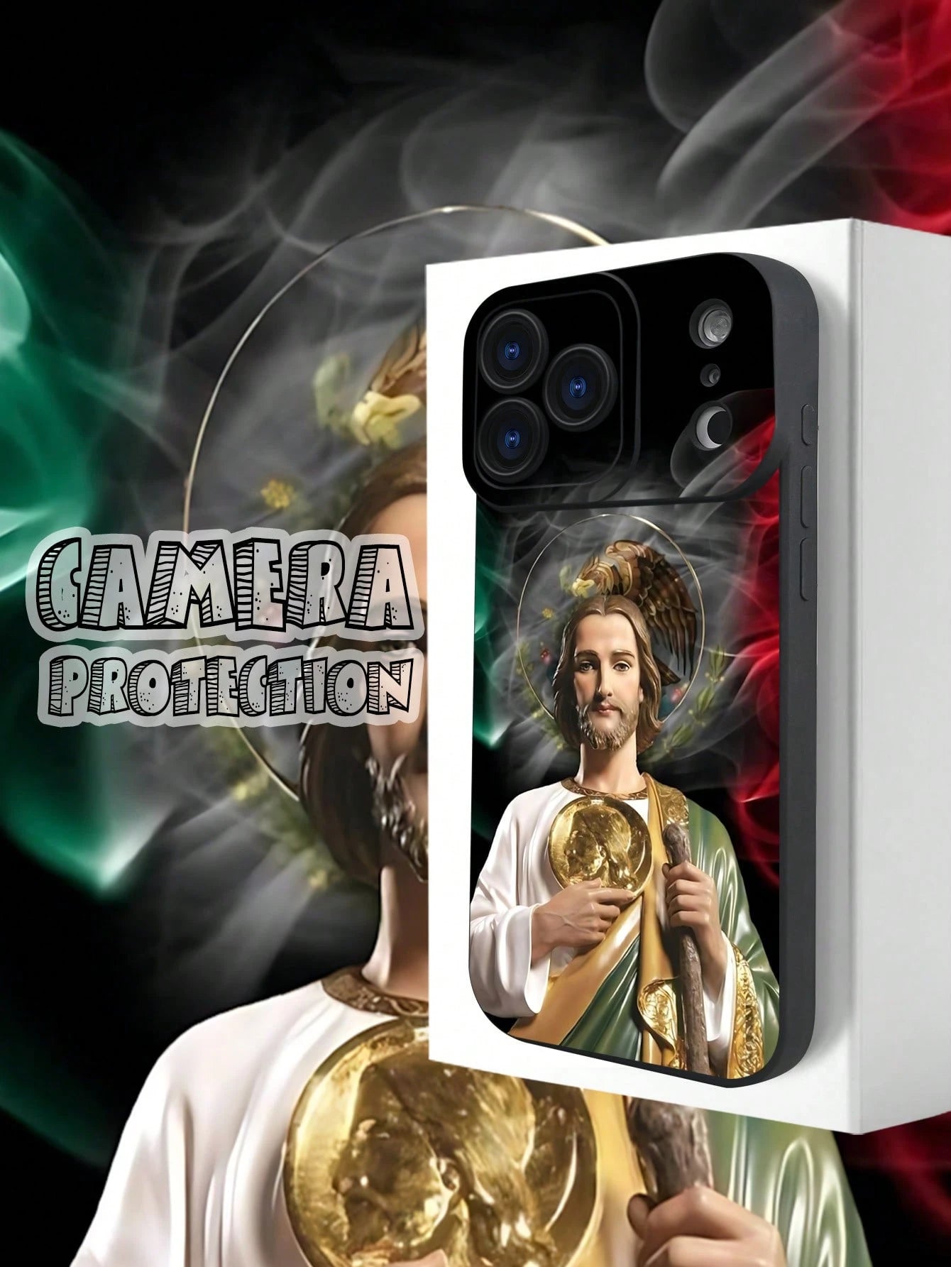 1PC Cute Religious Saint Pattern Phone Case Simple Sacred Design Unique Faith Style Fashion Art Look Suitable For Users Who Love Spiritual And Religious Themes Couple Gift Hot Selling Item Compatible