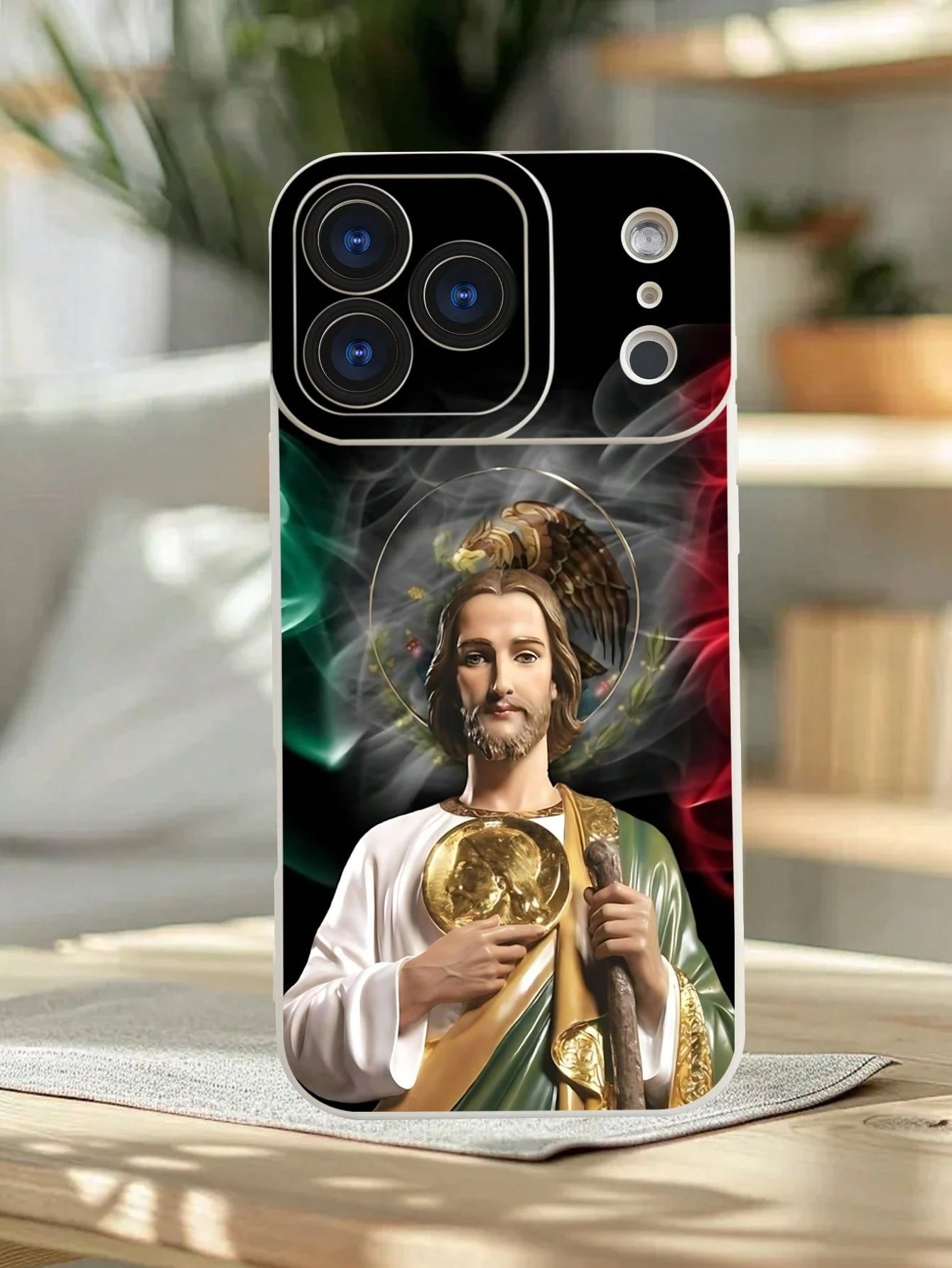 1PC Cute Religious Saint Pattern Phone Case Simple Sacred Design Unique Faith Style Fashion Art Look Suitable For Users Who Love Spiritual And Religious Themes Couple Gift Hot Selling Item Compatible