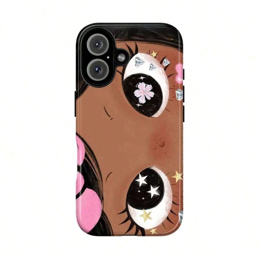 1pc Cute Spotted Cat Card Holder Phone Case With White Ink Splatter Background + Lanyard, Compatible With Apple 17Promax/X/XR/XS/11/12/13/14plus/15/16pro