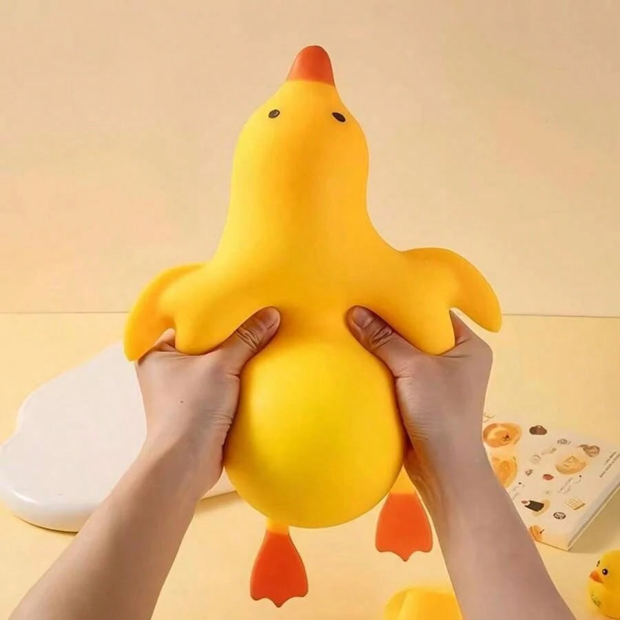1pc Cute Yellow Duck Squeeze Doll, Soft Cartoon Animal Plush Doll, Classroom Reward, Birthday Party Small Gift For Boys And Girls, Novelty Sensory Game Gift