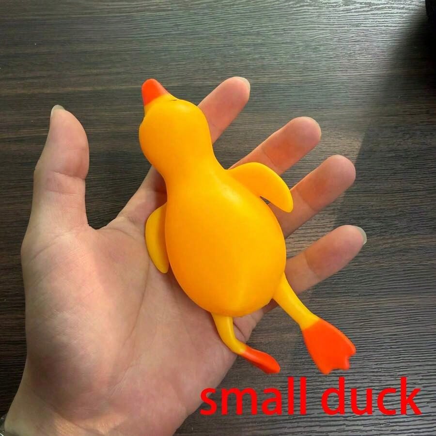 1pc Cute Yellow Duck Squeeze Doll, Soft Cartoon Animal Plush Doll, Classroom Reward, Birthday Party Small Gift For Boys And Girls, Novelty Sensory Game Gift