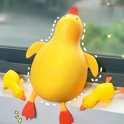 1pc Cute Yellow Duck Squeeze Doll, Soft Cartoon Animal Plush Doll, Classroom Reward, Birthday Party Small Gift For Boys And Girls, Novelty Sensory Game Gift