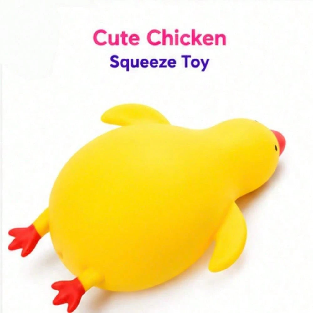 1pc Cute Yellow Duck Squeeze Doll, Soft Cartoon Animal Plush Doll, Classroom Reward, Birthday Party Small Gift For Boys And Girls, Novelty Sensory Game Gift