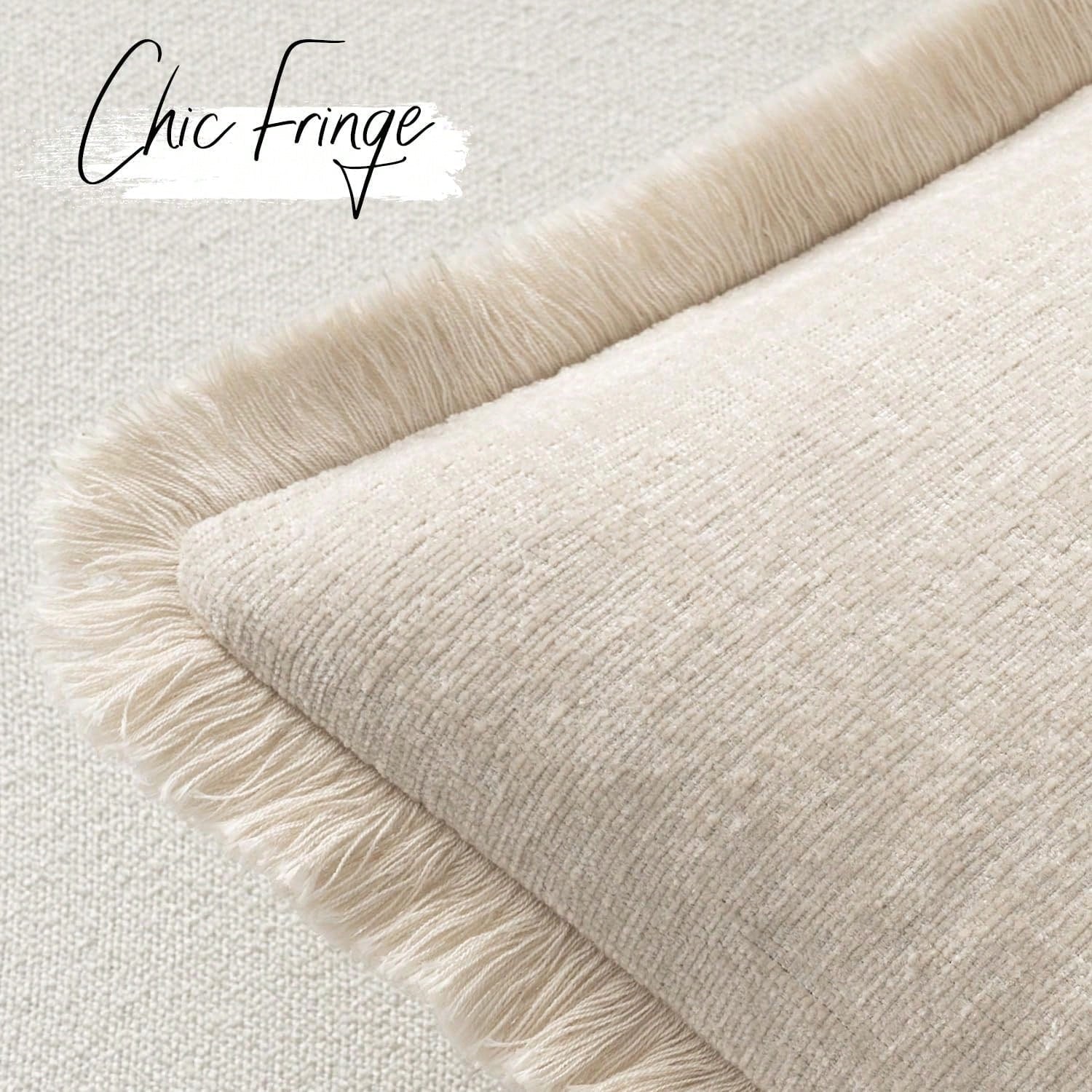1pc Decorative Bohemian Countryside Farmhouse Cushion Cover, Soft & Comfy Sofa Pillow Case With Fringed Chenille Decoration