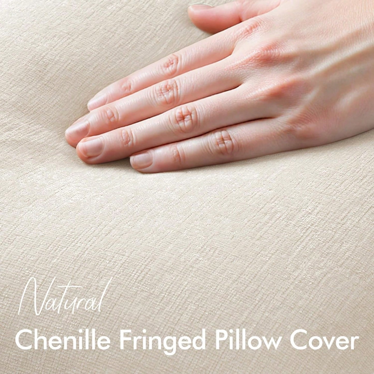1pc Decorative Bohemian Countryside Farmhouse Cushion Cover, Soft & Comfy Sofa Pillow Case With Fringed Chenille Decoration