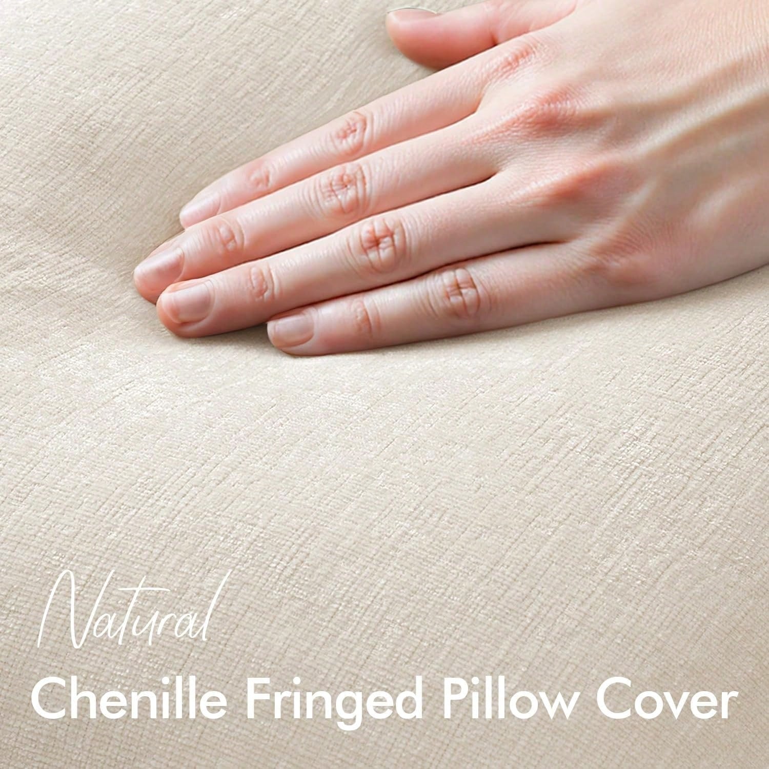 1pc Decorative Bohemian Countryside Farmhouse Cushion Cover, Soft & Comfy Sofa Pillow Case With Fringed Chenille Decoration