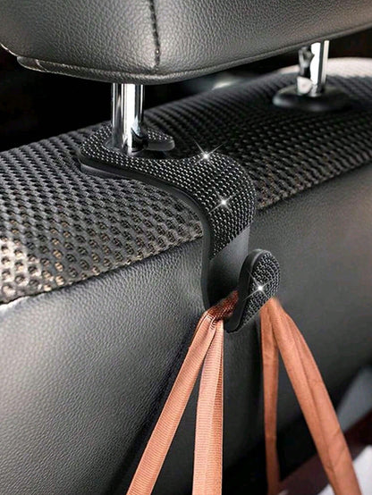 1pc Diamond Encrusted Car Hanger Hook For Back Seat, Hidden Creative Accessories