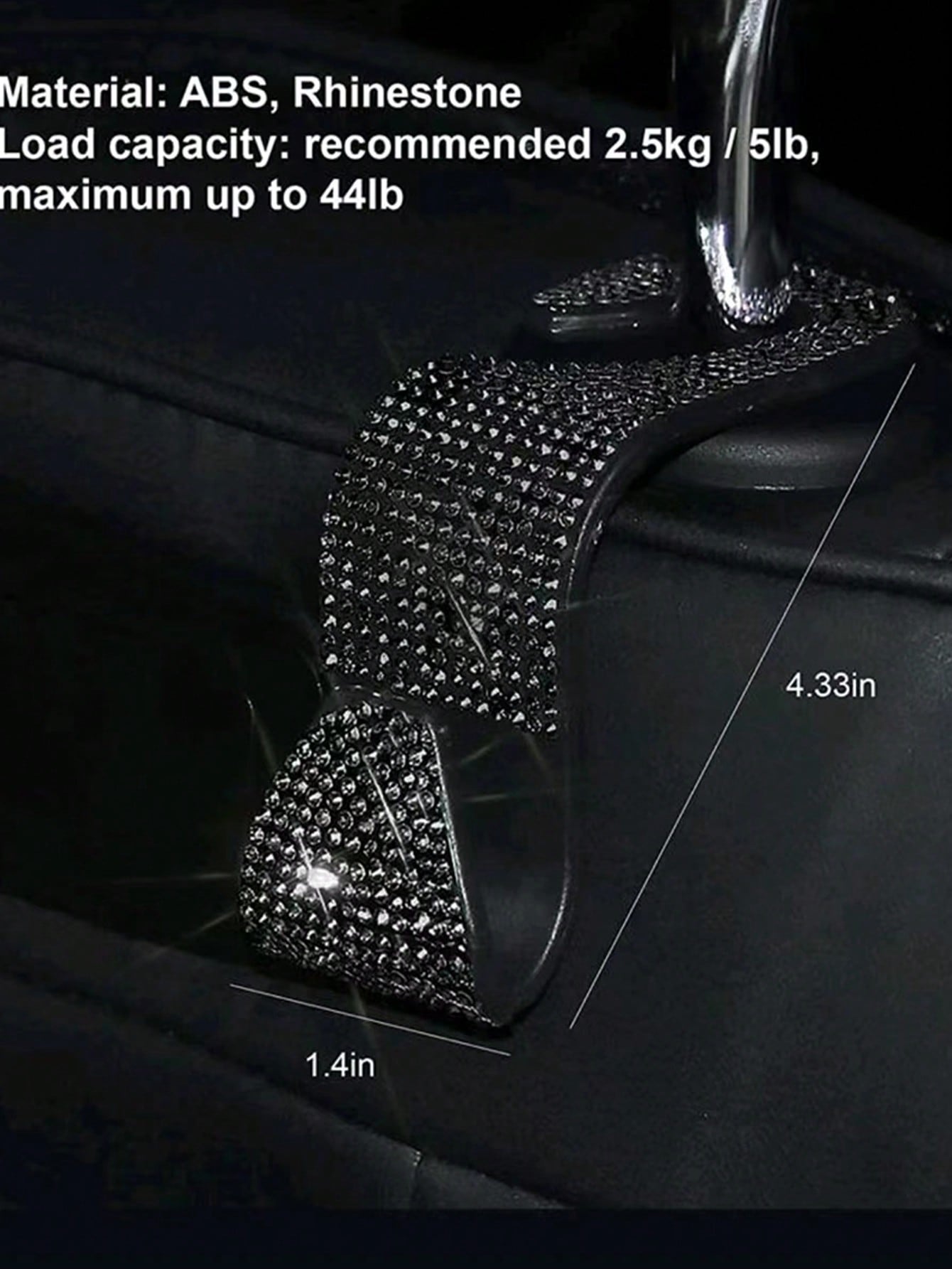 1pc Diamond Encrusted Car Hanger Hook For Back Seat, Hidden Creative Accessories