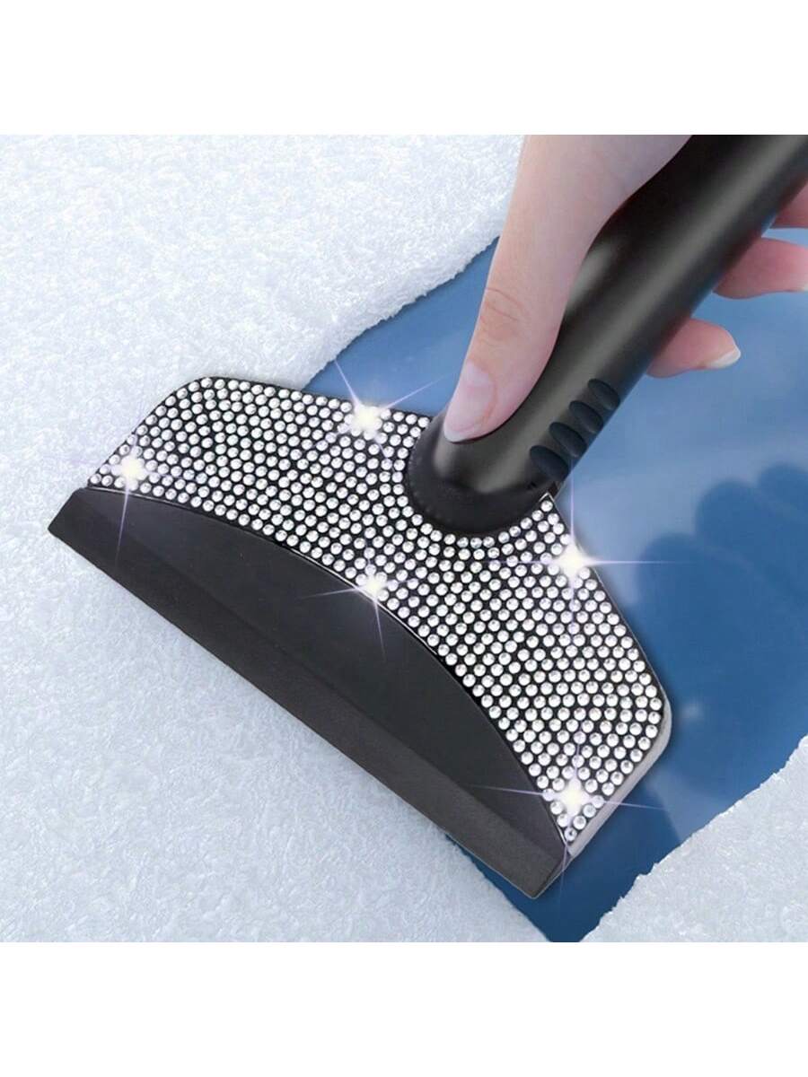 1pc Diamond Studded Snow Scraper, Automotive Snow Removal Tool, Car Cleaning,Car Accessories