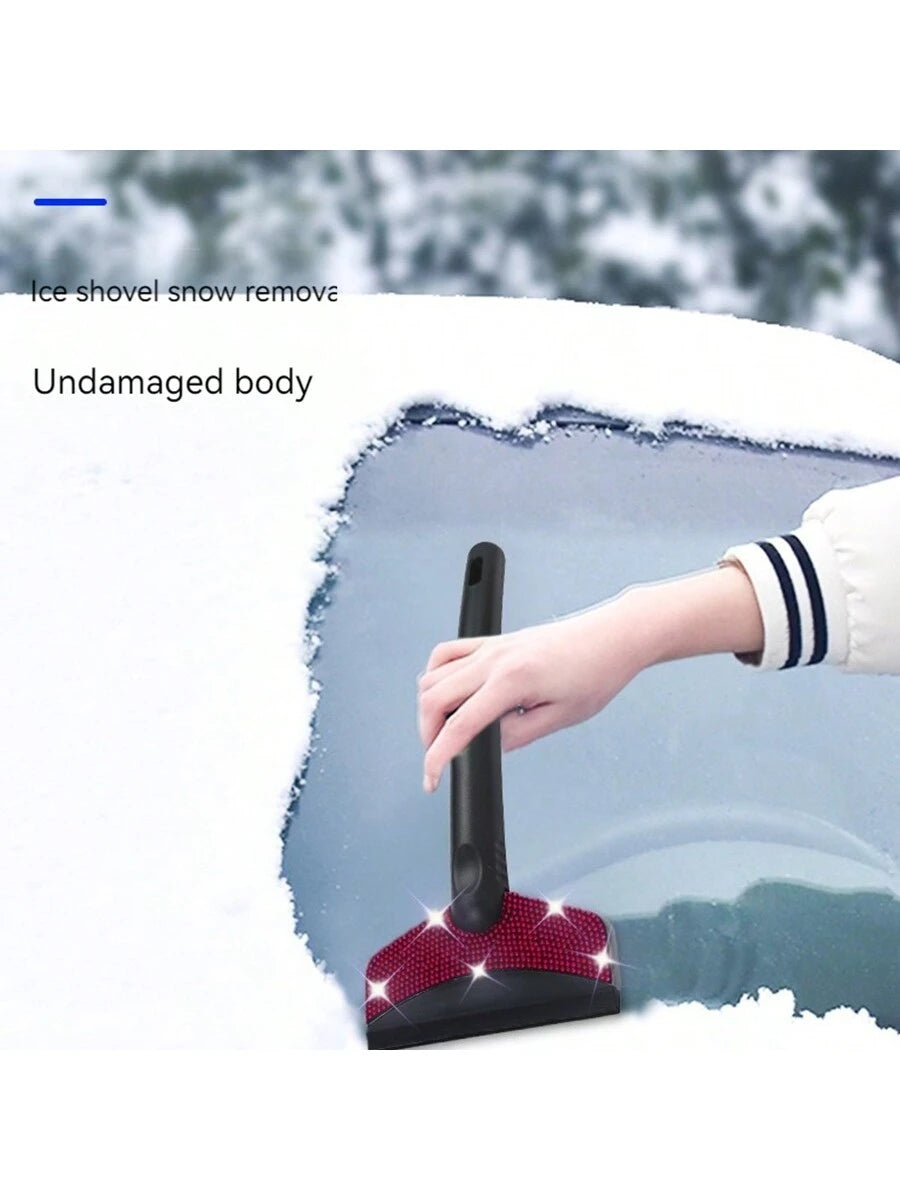 1pc Diamond Studded Snow Scraper, Automotive Snow Removal Tool, Car Cleaning,Car Accessories