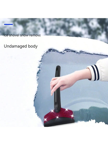 1pc Diamond Studded Snow Scraper, Automotive Snow Removal Tool, Car Cleaning,Car Accessories