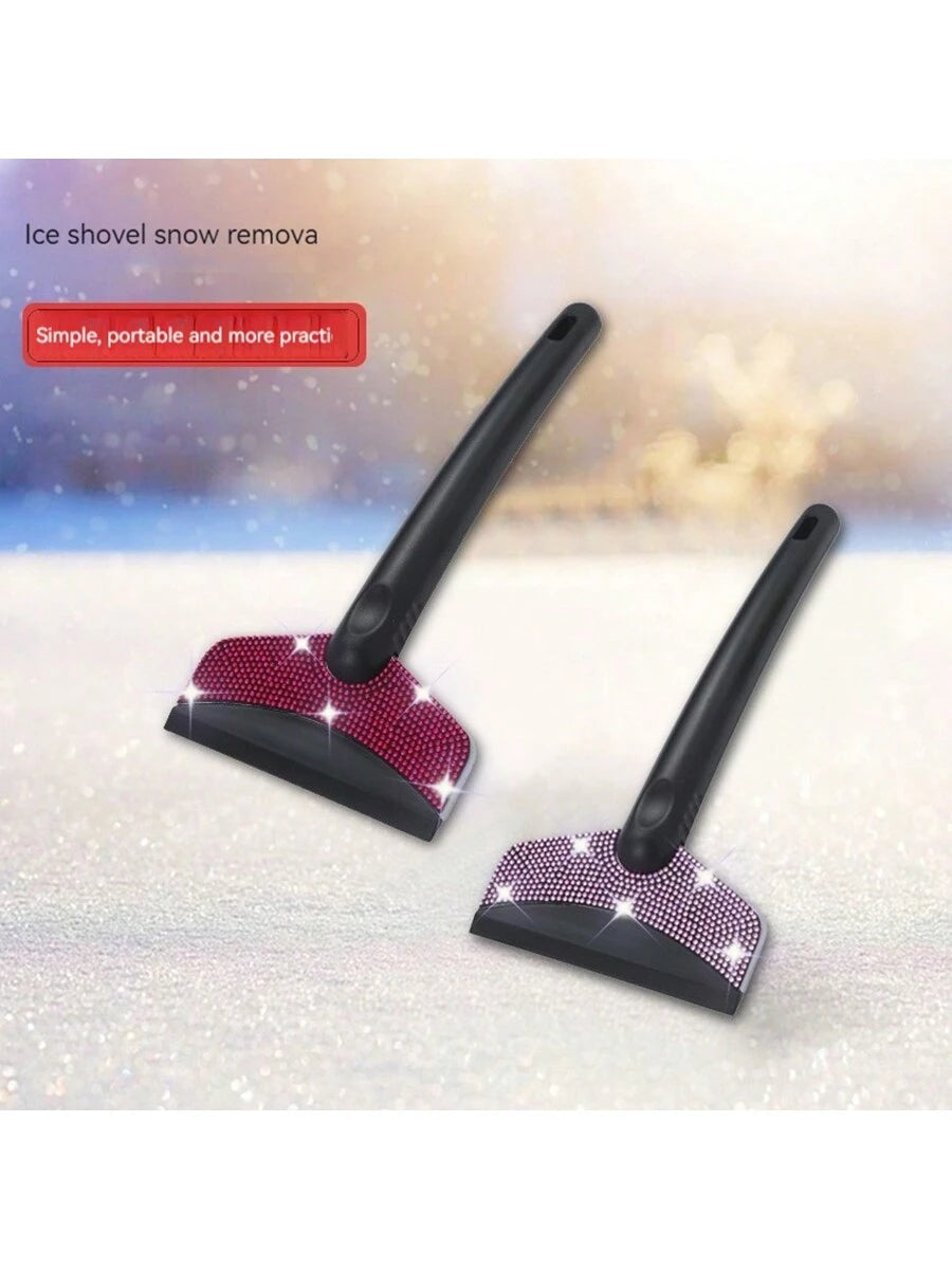 1pc Diamond Studded Snow Scraper, Automotive Snow Removal Tool, Car Cleaning,Car Accessories