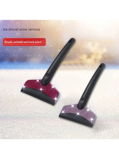 1pc Diamond Studded Snow Scraper, Automotive Snow Removal Tool, Car Cleaning,Car Accessories