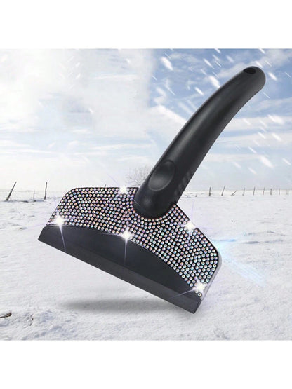 1pc Diamond Studded Snow Scraper, Automotive Snow Removal Tool, Car Cleaning,Car Accessories