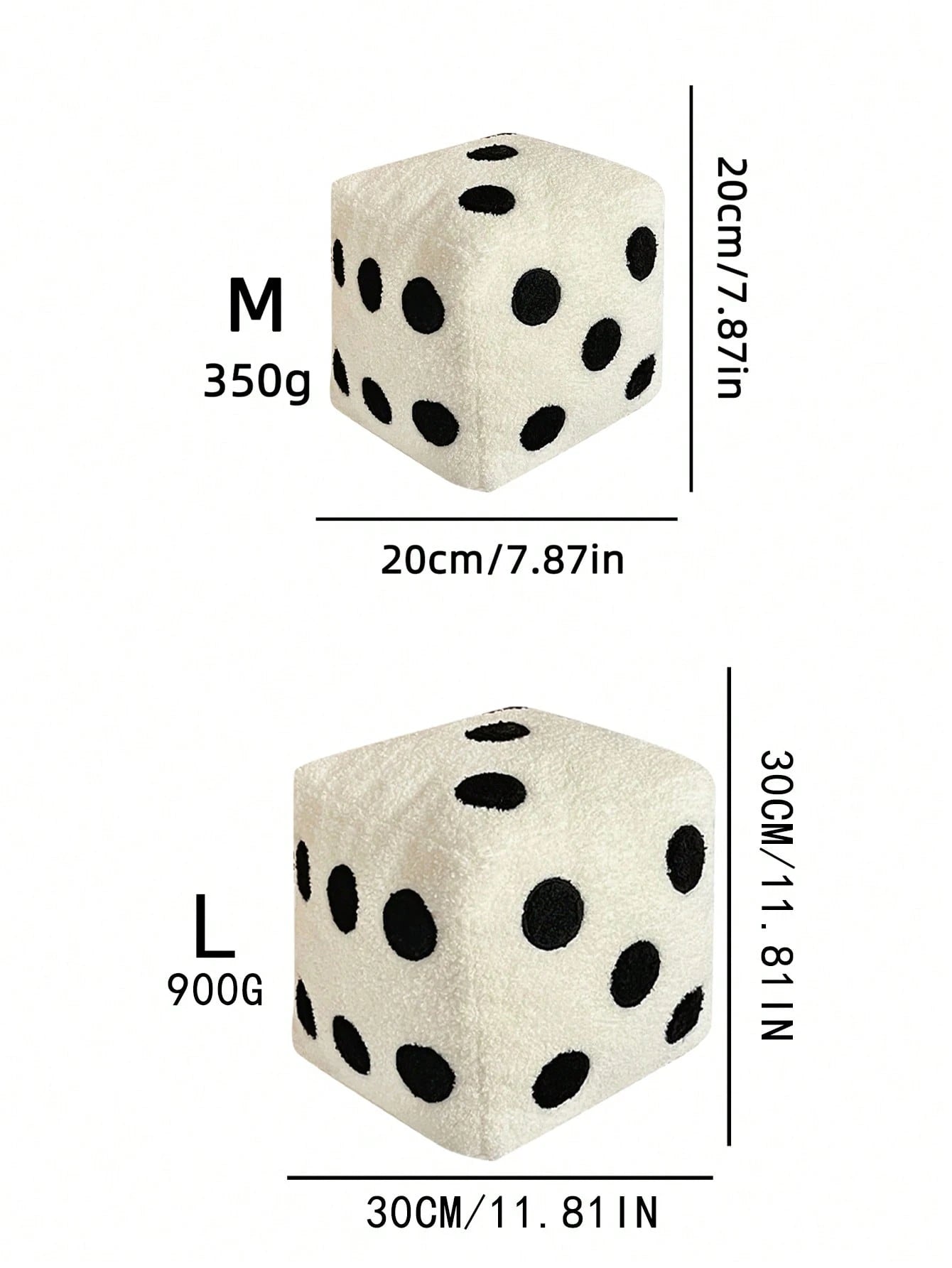 1pc Dice-Shaped Decorative Pillow, Comfortable & Fun Simulated Dice Design, Suitable For Dorm Bedding, Dorm Decor, Sofa Cushion, Machine Washable, 4 Season Use, Polyester Filled Pillow With Zipper Clo