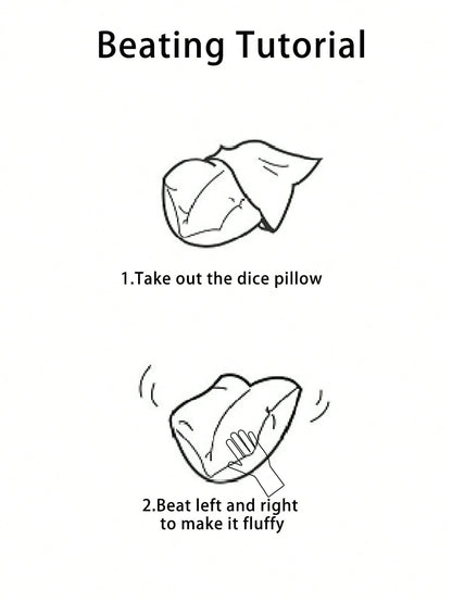 1pc Dice-Shaped Decorative Pillow, Comfortable & Fun Simulated Dice Design, Suitable For Dorm Bedding, Dorm Decor, Sofa Cushion, Machine Washable, 4 Season Use, Polyester Filled Pillow With Zipper Clo
