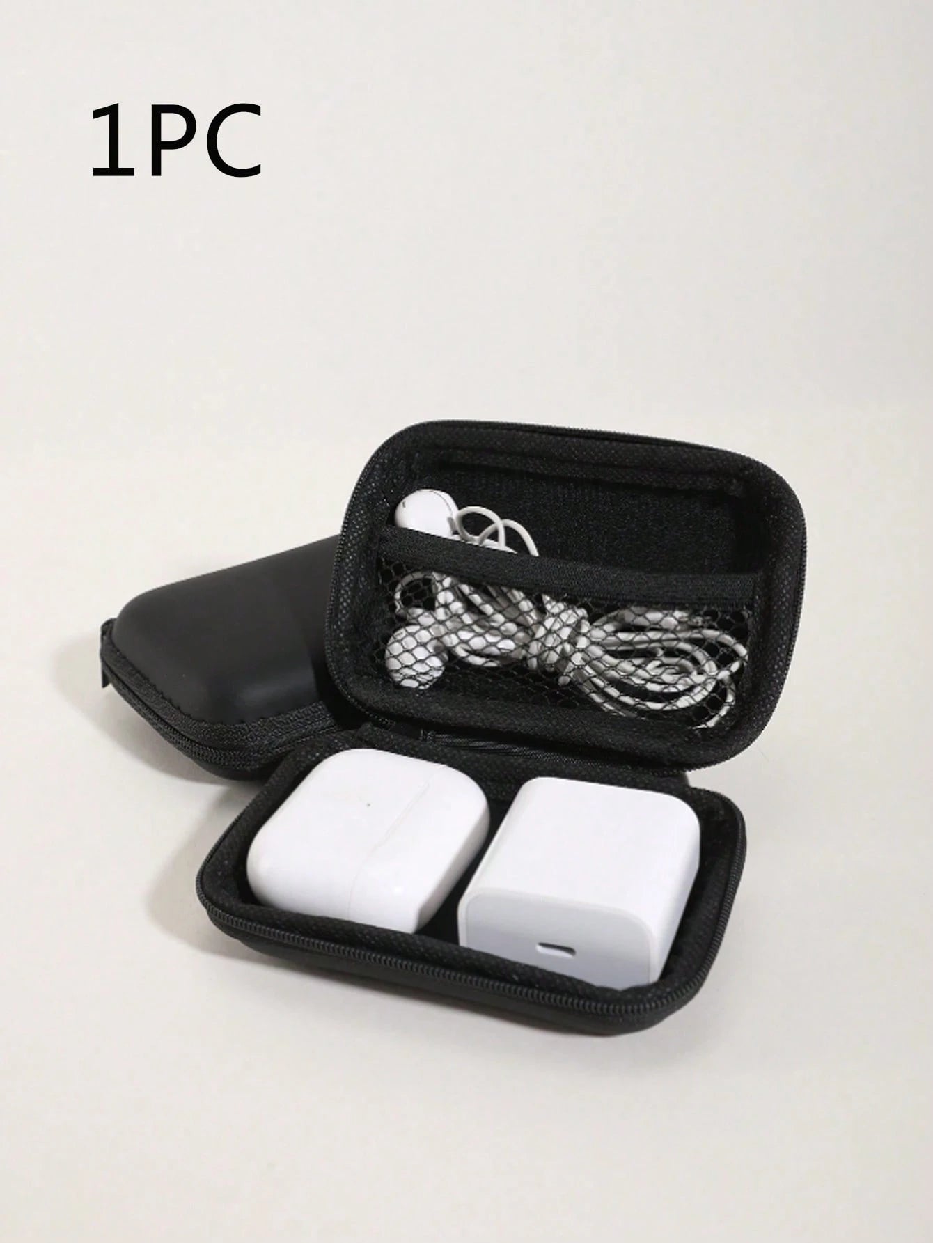 1Pc Digital Accessories Eva Storage Box For Changer Cable Durable Storage Box, Digital Accessories Storage Bag, Portable Double-Layer Power Hard Drive Protective Case, Dust-Proof Data Cable U Disk Ear