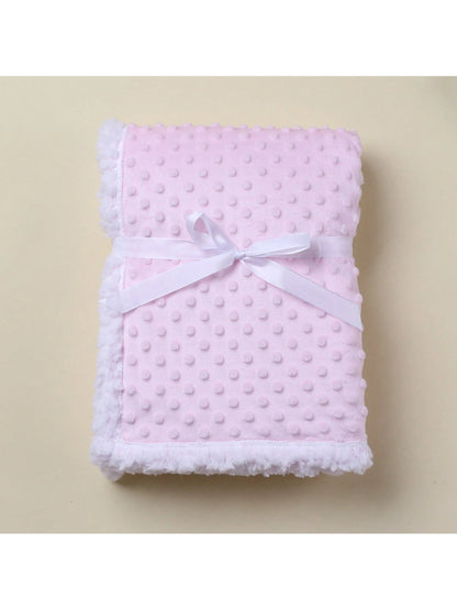 1pc Double-Layer Baby Dimple Fleece Touching Blanket, All Seasons Love Valentine
