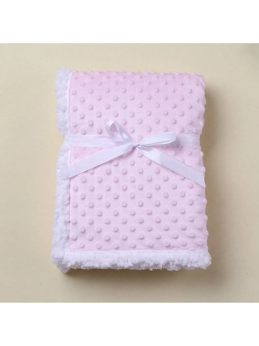 1pc Double-Layer Baby Dimple Fleece Touching Blanket, All Seasons Love Valentine