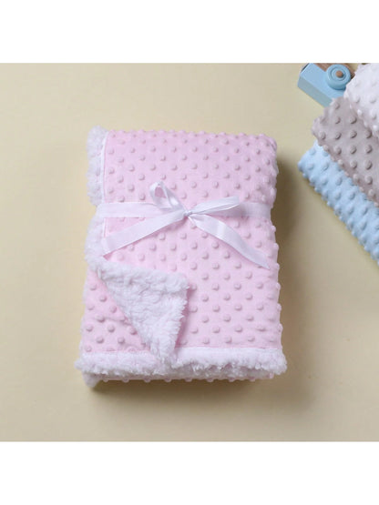 1pc Double-Layer Baby Dimple Fleece Touching Blanket, All Seasons Love Valentine