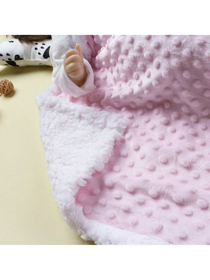 1pc Double-Layer Baby Dimple Fleece Touching Blanket, All Seasons Love Valentine